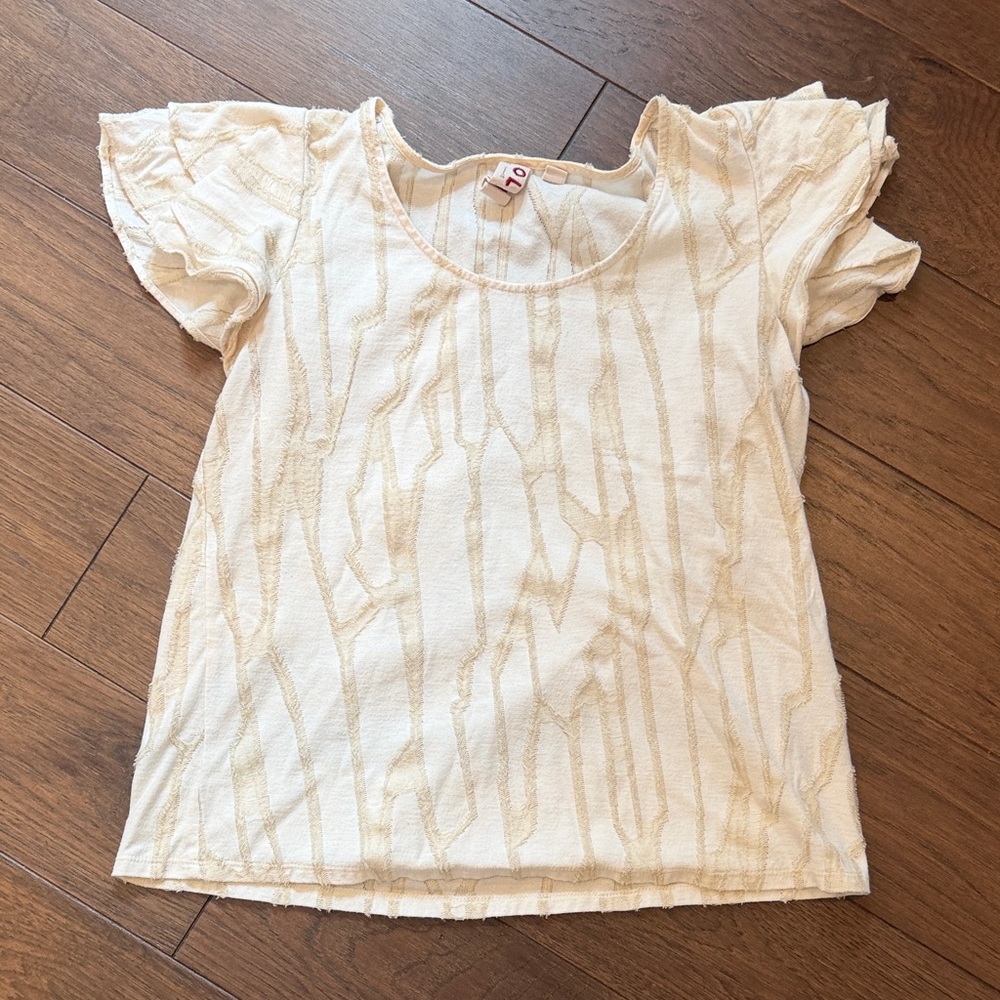 dolan cream short sleeve textured tee